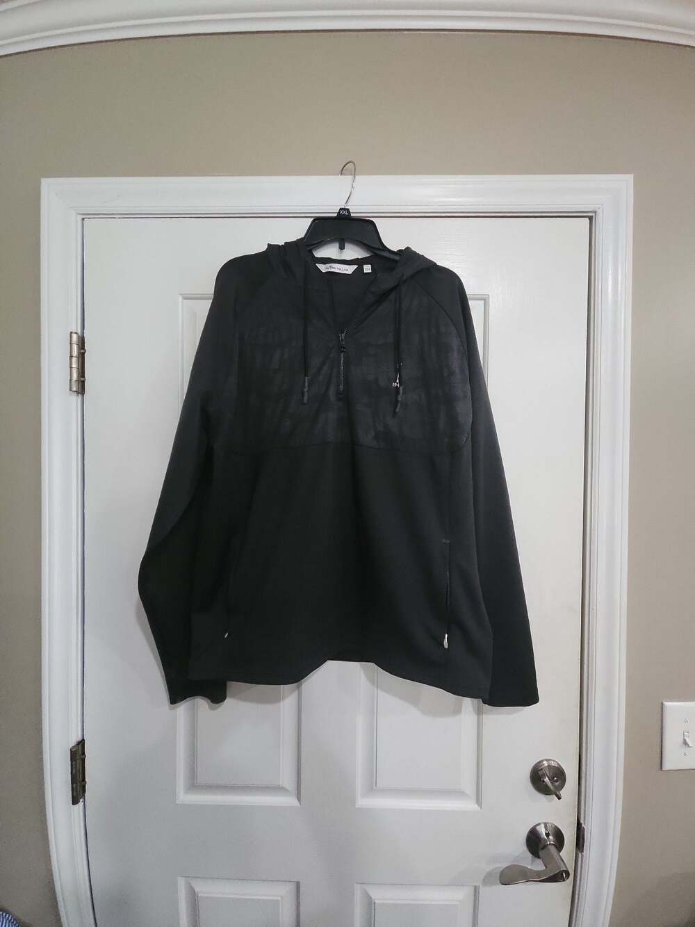 Peter Millar Performance Quarter-Zip Hoodie Black Size XL